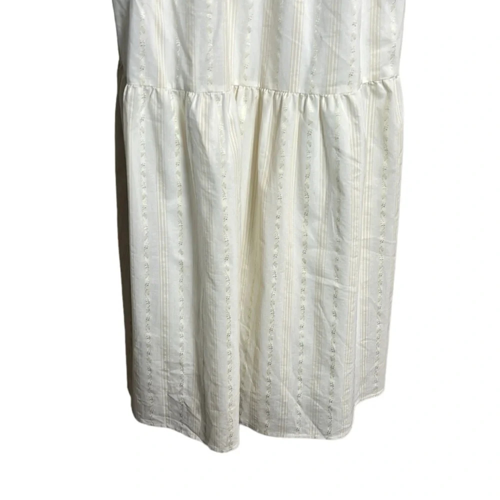 Moon River Spaghetti Strap Dress, Sweetheart, Empire Waist, White & Gold XL - Picture 6 of 11